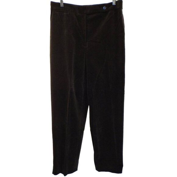 Talbots Brushed Cotton Corduroy Pants HeavyWeight Bark Brown Pockets Sz 12 - Picture 1 of 6